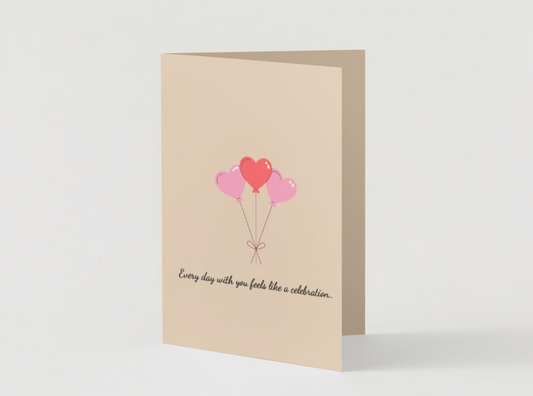 Heart Balloon Valentine's Day Card